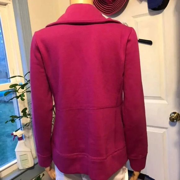 T By Talbots Full zip Cozy Purple Jacket Women Size S Pocket - Picture 2 of 7